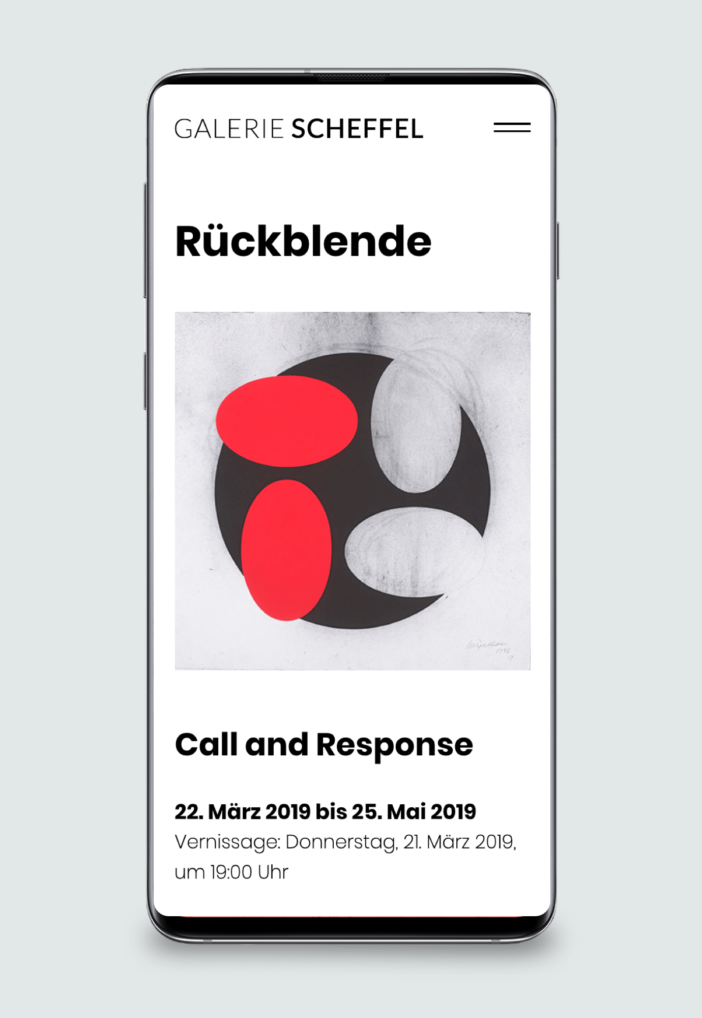 Galerie Scheffel Website - Ausstellungen Rückblende Ansicht - Responsive Design