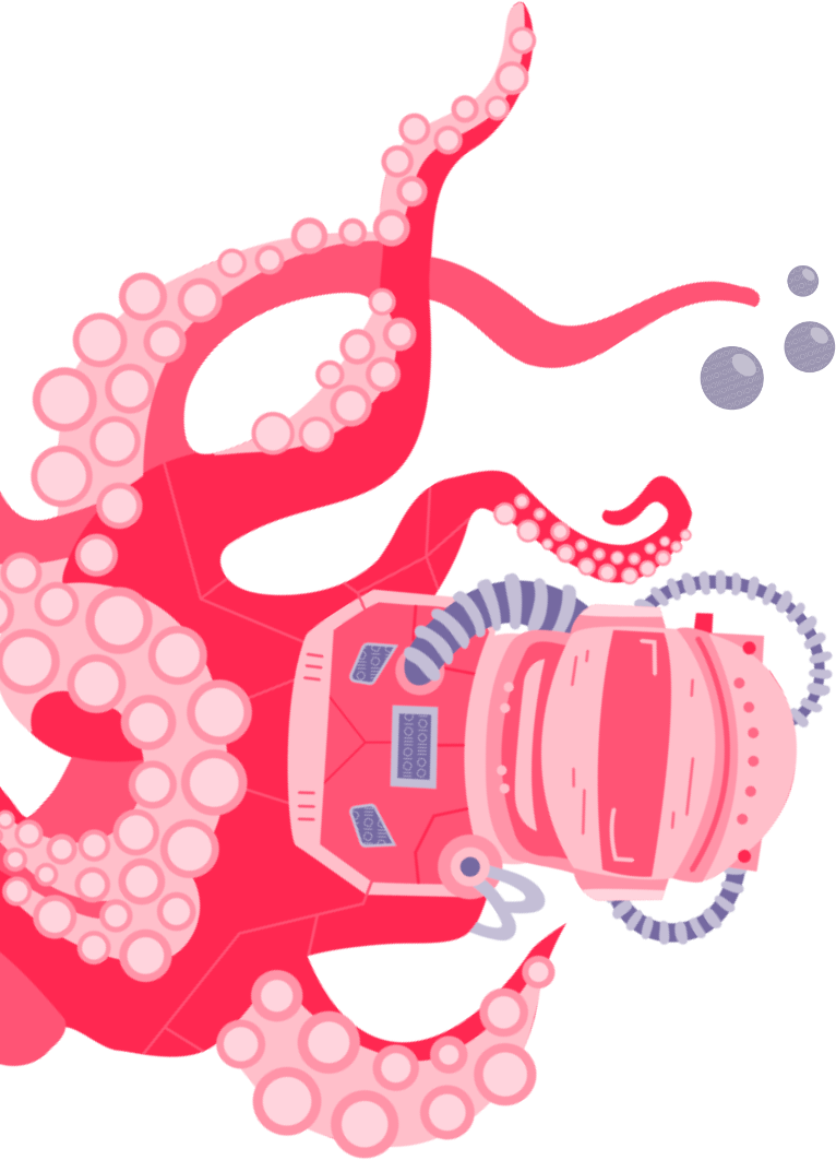 Für Mobile: Verkleinerter Oktopus als Symbol für die Vielseitigkeit der Software-Entwicklung und somit der Software_Entwickler